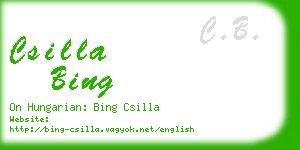 csilla bing business card